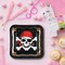 8 Count Pirate Party Square Paper Plates 9 Inch Skull Crossbones Dinner Plates